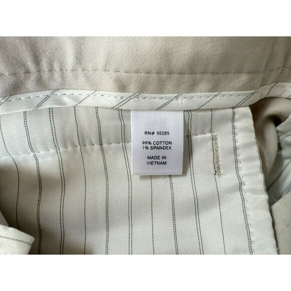 Express Editor Womens Wide Leg Cotton Stretch Khaki Pants Pockets Flat Front 2R - Picture 7 of 7